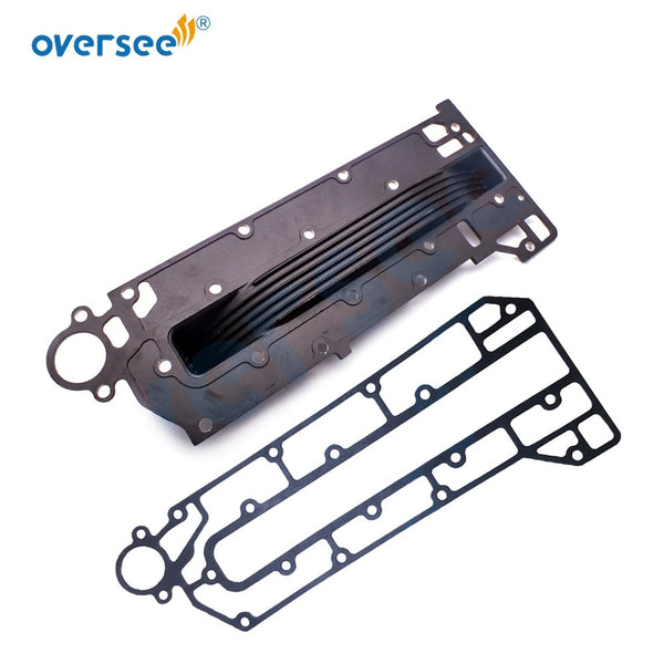 6H3-41111-01-1S INNER COVER, EXHAUST + 6H3-41112-A0 GASKET For Yamaha 2 Stroke Outboard Engine Motor 60HP 70HP