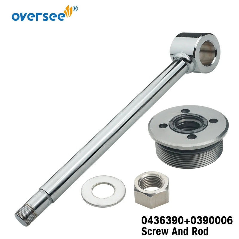 Topreal 0436390 varilla de montaje inclinable y ojo con tornillo para fueraborda Johnson Evinrude OMC 90HP-225HP 0390006 Cap 1991 y más