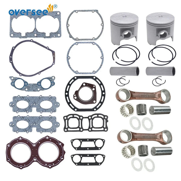 Connecting Rod & Piston Kit & Gasket Kit for Yamaha Waverunner XL VX700 Outboard Engine 62T-11651 + 62T-11631 + 62T-W0001