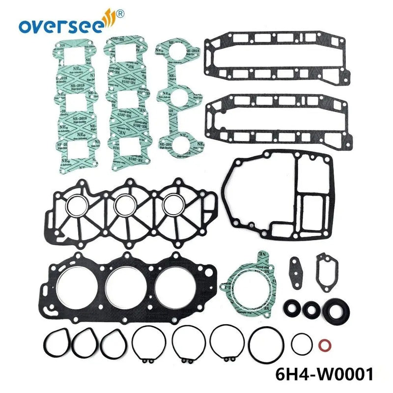 Oversee Marine 6H4-W0001-01 Kit de juntas de cabezal de potencia de repuesto para motor fueraborda Yamaha de 2 tiempos y 3 cilindros