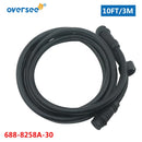 Supervisar Marina 688-8258A; 688-8258A-30 Cable de extensión de arnés de cables de 10 pines y 9,8 pies de repuesto para caja de controlador Yamaha 150HP 200HP 250HP motor fueraborda de 2 tiempos