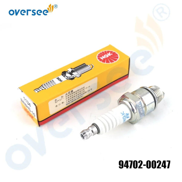 Oversee marine 94702-00247 Bujía (BR8HS-10) para motor fueraborda Yamaha de 2 tiempos 20-250HP