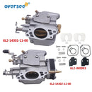 Oversee Marine 6L2-14301 Reemplazo de carburador para motor fueraborda Yamaha 2T 2 cilindros 20HP 25hp 25MLHU 6L2-14302-00 6L2-14301-00