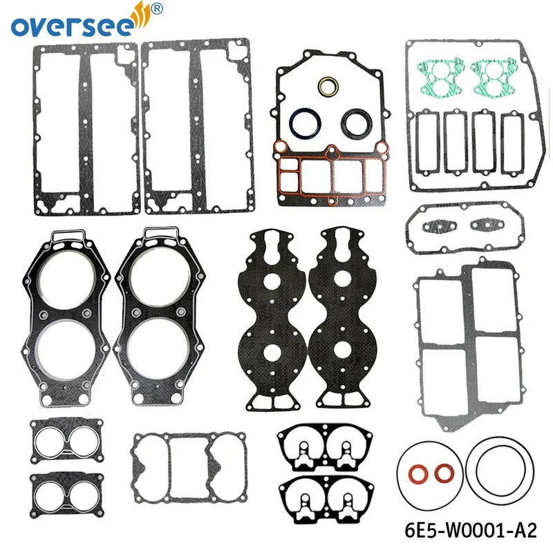 Supervisar Marina 6E5-W0001; 6E5-W0001-01; 6E5-W0001-A2; Reemplazo del kit de juntas de cabezal de potencia 6F3-W0001 para motor fueraborda de 2 tiempos Yamaha V4 100-130HP