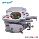 Oversee Marine 6L2-14301 Reemplazo de carburador para motor fueraborda Yamaha 2T 2 cilindros 20HP 25hp 25MLHU 6L2-14302-00 6L2-14301-00