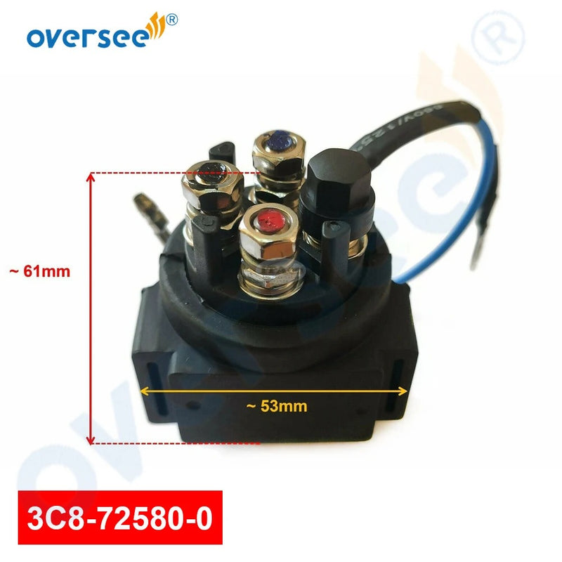 Supervisar el conjunto de relé de inclinación y ajuste eléctrico del solenoide de barco marino PTT 3C8-72580-0 para fueraborda Tohatsu Nissan Mercury Quicksilver de 2/4 tiempos