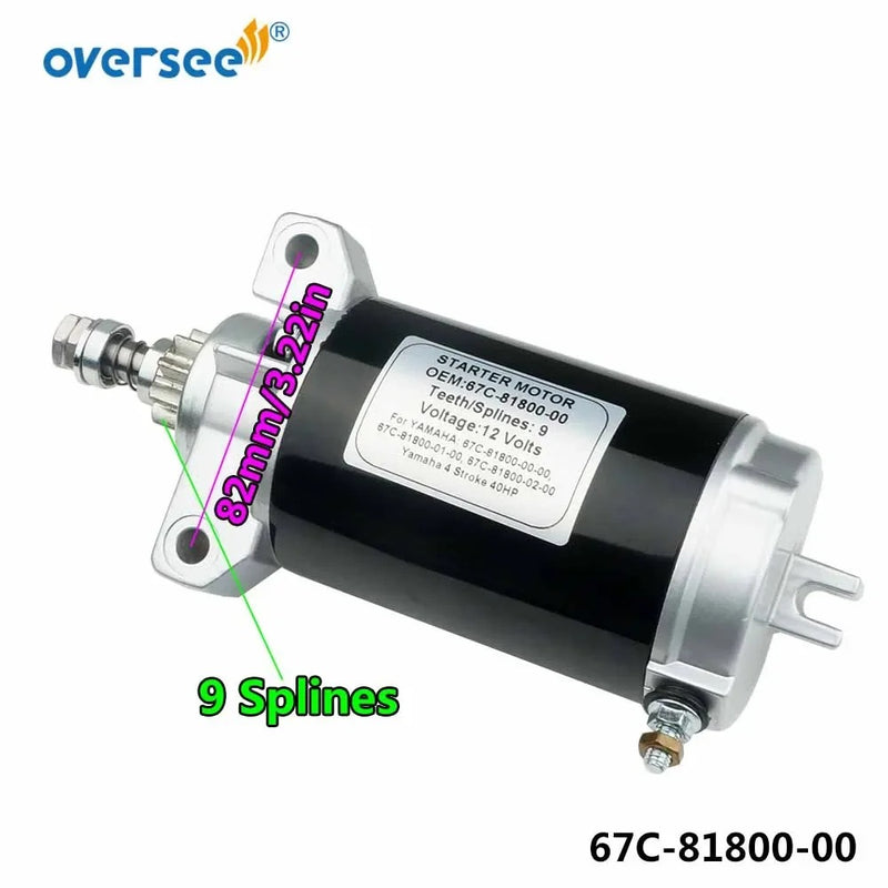 Motor de arranque 67C-81800 para Motor fueraborda YAMAHA/MERCURY F40 50-854636, 50-854636T, 50-859170T