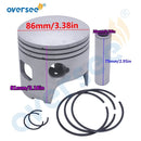 3B7-00001 Piston STD For Tohatsu Outboard Motor 2T 80A-90A 3B7-00001-2