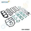 6H4-W0001-01 Powerhead Gasket Kit Replaces For Yamaha Outboard Engine 3 Cylinder