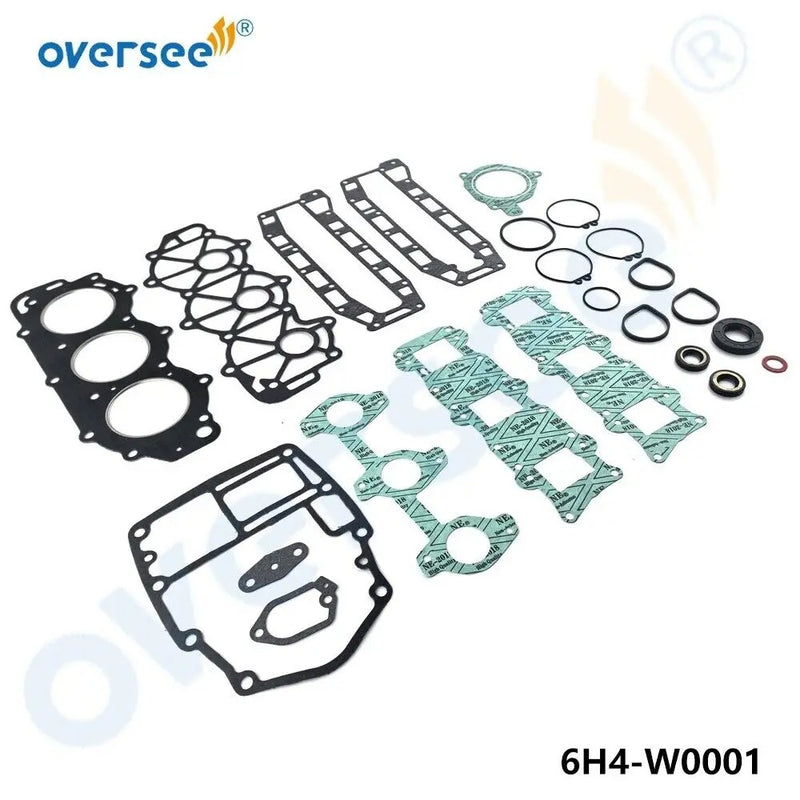Oversee Marine 6H4-W0001-01 Kit de juntas de cabezal de potencia de repuesto para motor fueraborda Yamaha de 2 tiempos y 3 cilindros
