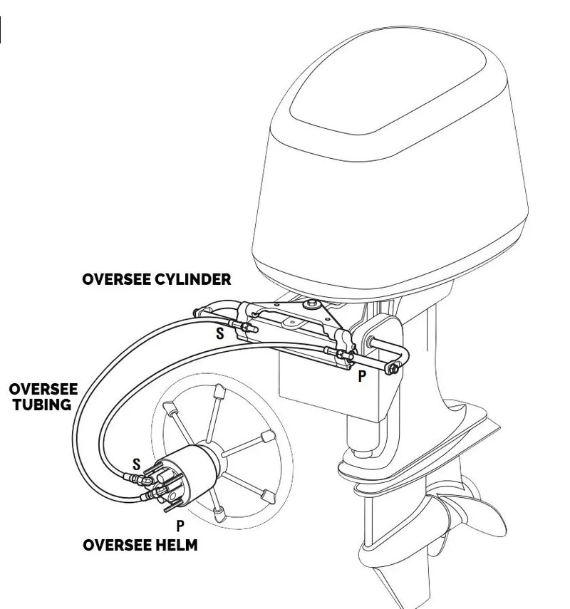 Up to 350HP Boat Hydraulic Steering Cylinder For Yamaha Mercury BayStar Teleflex Universal Steering