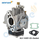 6L5-14301-03 Carburetor Assy For YAMAHA 3HP 2 Stroke Outboard Engine Boat Motor aftermarket parts 6L5