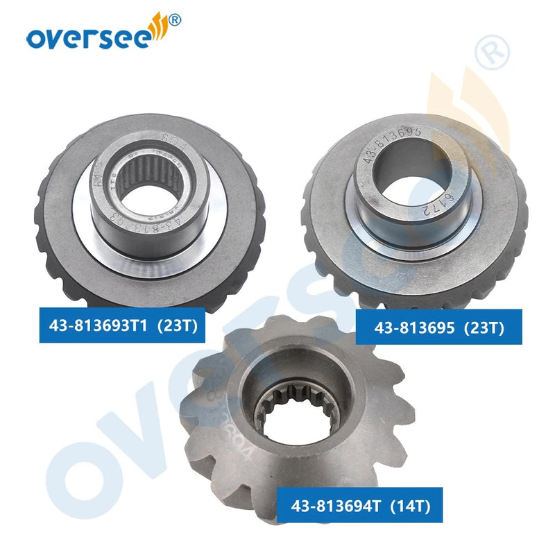 Oversee Marine 813693 Kit de engranajes hacia adelante 43-813693T; Piñón 813694T; Reemplazo inverso 813695T para motor fueraborda Mercury Mercruiser 50HP 55HP 60HP