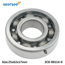 9603-3-6305 Ball Bearing For Tohatsu Outboard Motor 2 Stroke  9.9HP 15HP 18HP Crankshaft Size 25x62x17; 3C8-00114-0，3C8-00114