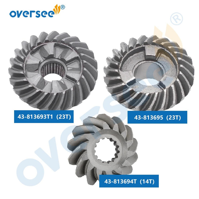 Oversee Marine 813693 Kit de engranajes hacia adelante 43-813693T; Piñón 813694T; Reemplazo inverso 813695T para motor fueraborda Mercury Mercruiser 50HP 55HP 60HP