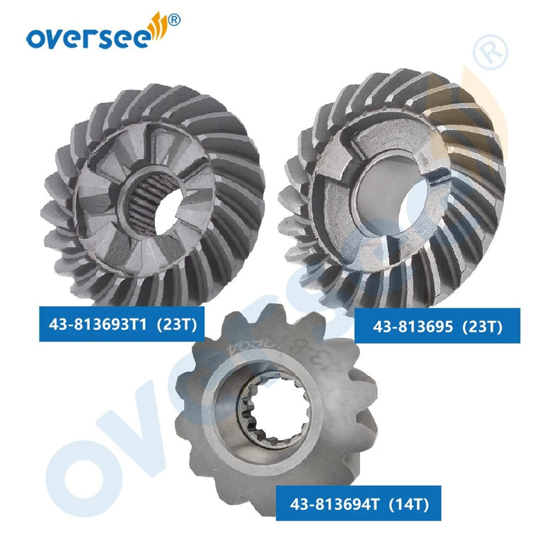 Oversee Marine 813693 Kit de engranajes hacia adelante 43-813693T; Piñón 813694T; Reemplazo inverso 813695T para motor fueraborda Mercury Mercruiser 50HP 55HP 60HP