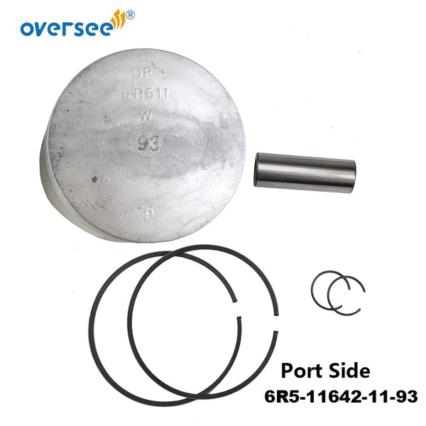 6R5-11631-11-93 + 6R5-11642-11-93 Piston Kit STD For Yamaha 2-Stroke 115HP 130HP Outboard Engine (90mm)