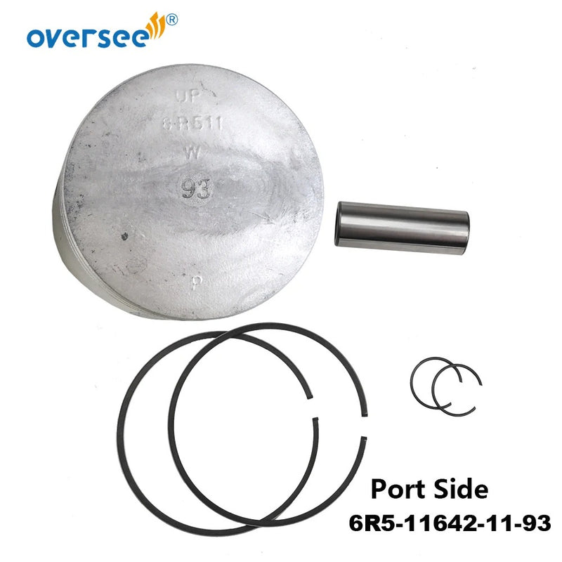6R5-11631-11-93 + 6R5-11642-11-93 Piston Kit STD For Yamaha 2-Stroke 115HP 130HP Outboard Engine (90mm)
