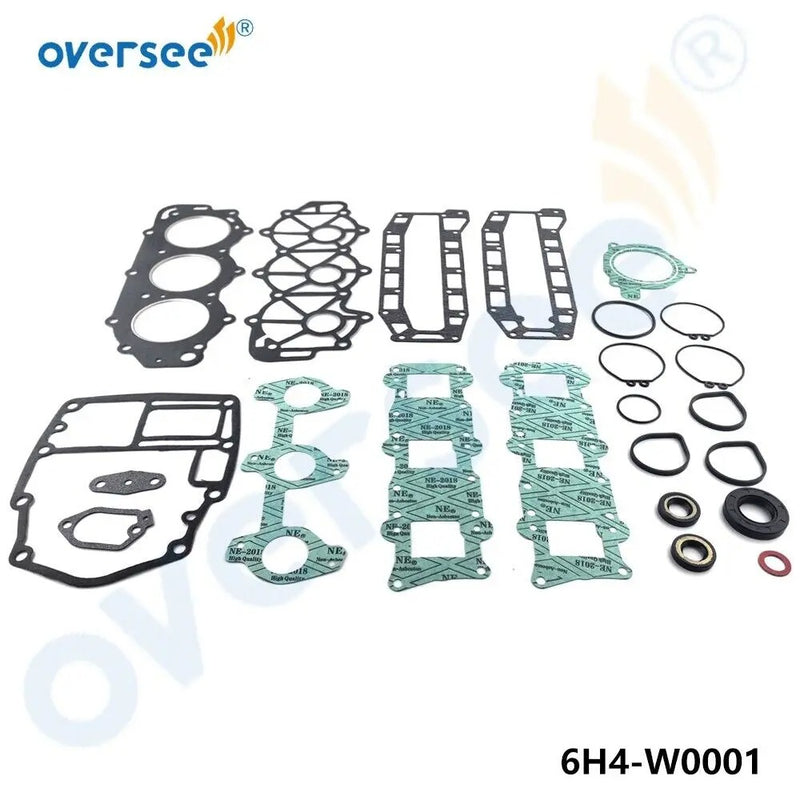 Oversee Marine 6H4-W0001-01 Kit de juntas de cabezal de potencia de repuesto para motor fueraborda Yamaha de 2 tiempos y 3 cilindros