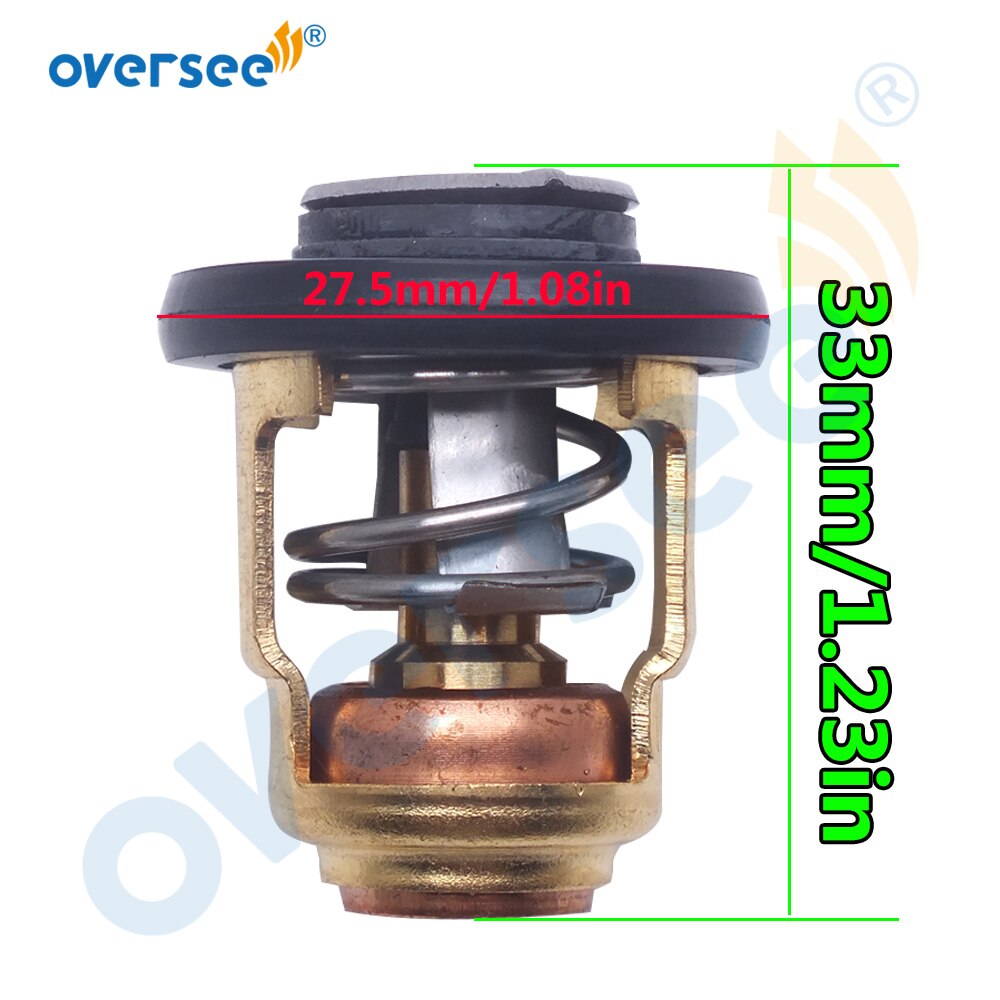 50 Degree Thermostat 6E5-12411-01, 676-12414-A0 Gasket, 676-12413-00-1S Cover Set for Yamaha 40hp 2-Stroke Outboard Motor