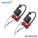 Oversee Marine 66T-85570-00 Reemplazo de bobina de encendido para motor fueraborda Yamaha Hidea Seapro HDX Parsun T40-05090100 40HP de 2 tiempos