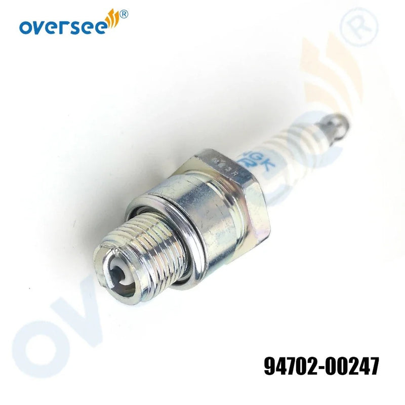 Oversee marine 94702-00247 Bujía (BR8HS-10) para motor fueraborda Yamaha de 2 tiempos 20-250HP