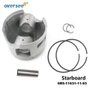 6R5-11631-11-93 + 6R5-11642-11-93 Piston Kit STD For Yamaha 2-Stroke 115HP 130HP Outboard Engine (90mm)