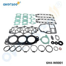 6H4-W0001-01 Powerhead Gasket Kit Replaces For Yamaha Outboard Engine 3 Cylinder