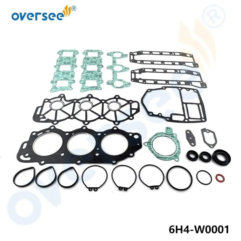 Oversee Marine 6H4-W0001-01 Kit de juntas de cabezal de potencia de repuesto para motor fueraborda Yamaha de 2 tiempos y 3 cilindros