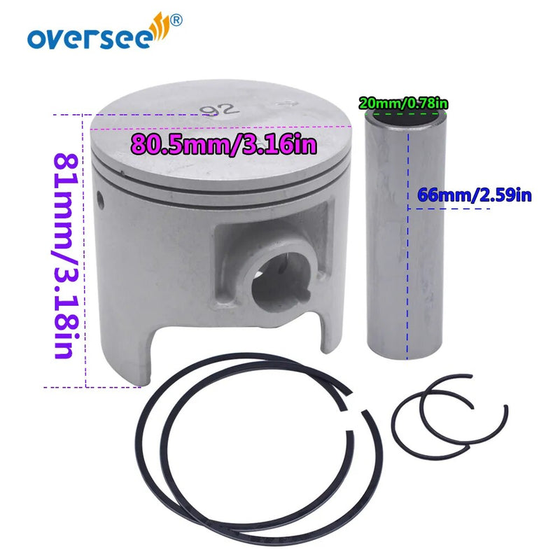 Oversee Marine Piston Kit STD 61X-11631 For Yamaha Waverunner Water Motorbike FX Bstr Rnr Rdr SUPERJET Outboard Engine 61X-11631-02-93