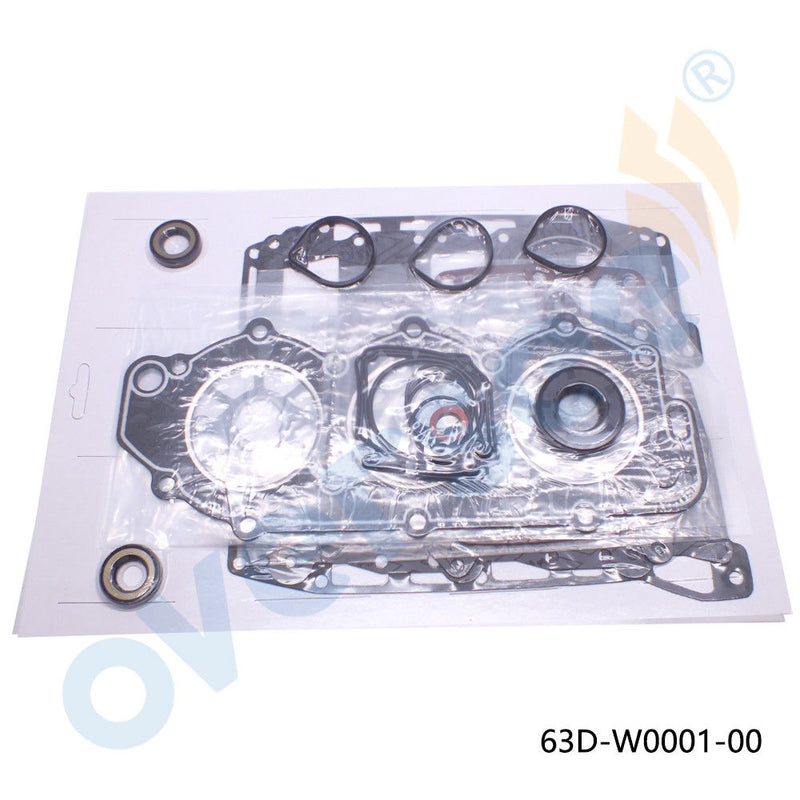 63D-W0001 Kit de juntas de cabezal de potencia para Motor fueraborda Yamaha 40-50hp 3cyl 1995-UP 63D-W0001-00