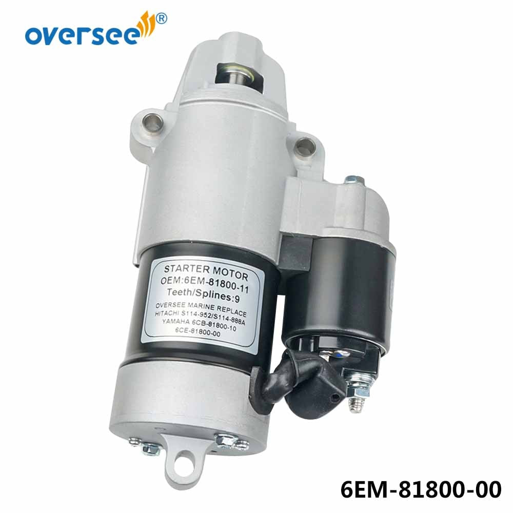 6EM-81800 Starter Motor For Yamaha Outboard Motor 4T 75HP 90HP  F115B 150HP 6EM-81800-00;6EM-81800-01