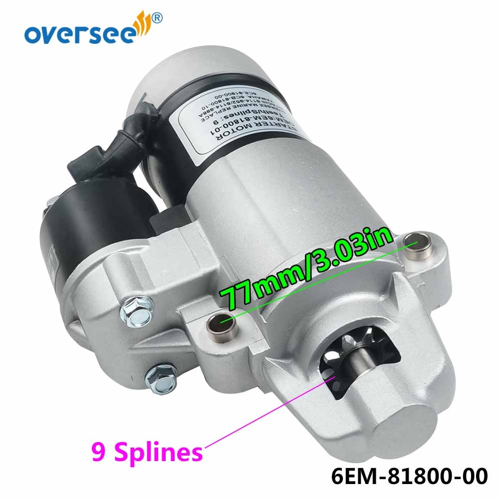 6EM-81800 Starter Motor For Yamaha Outboard Motor 4T 75HP 90HP  F115B 150HP 6EM-81800-00;6EM-81800-01