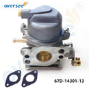 67D-14301-13 Carburetor With Gaskets 68D-E3646-A0 For YAMAHA 4HP 4 Stroke Outboard Motor 5HP 68D-14301-13 67D-14301