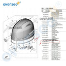 6FP-42615 Top Cowling Seal for Yamaha 4 Stroke 80HP 90HP 100HP Outboard Engine 6FP-42615-01-00