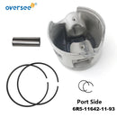 6R5-11631-11-93 + 6R5-11642-11-93 Piston Kit STD For Yamaha 2-Stroke 115HP 130HP Outboard Engine (90mm)