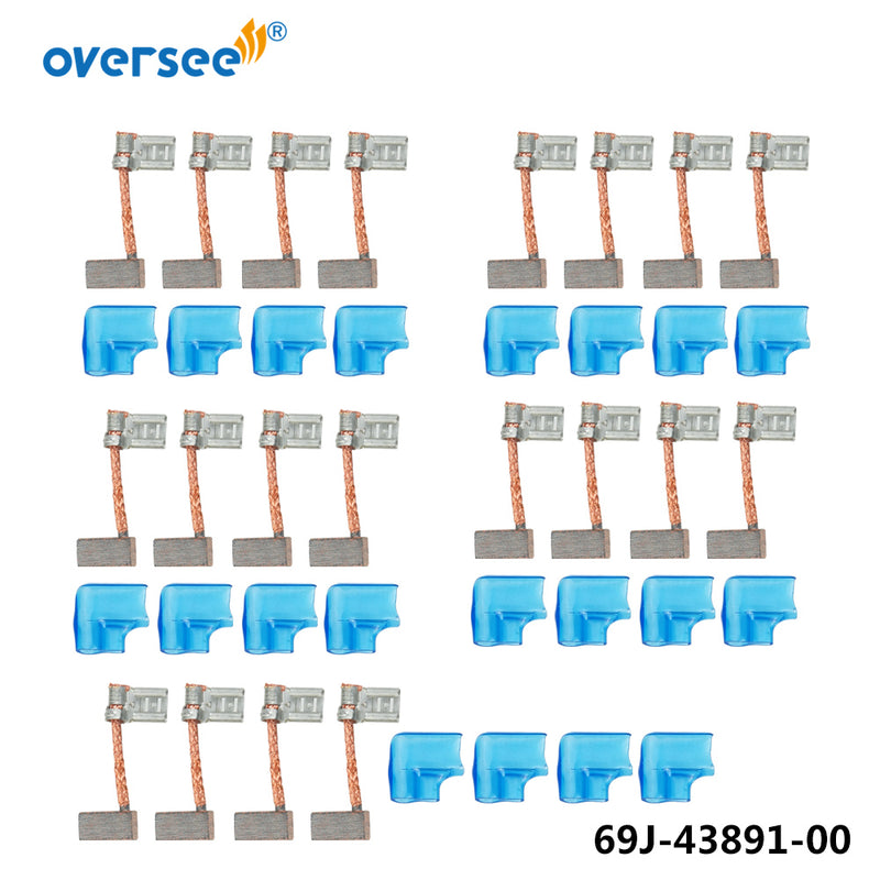 69J-43891 碳刷 4 件套适用于雅马哈舷外发动机 4T 200HP 225HP 250HP 300HP 配平倾斜电机 69J-43891-00
