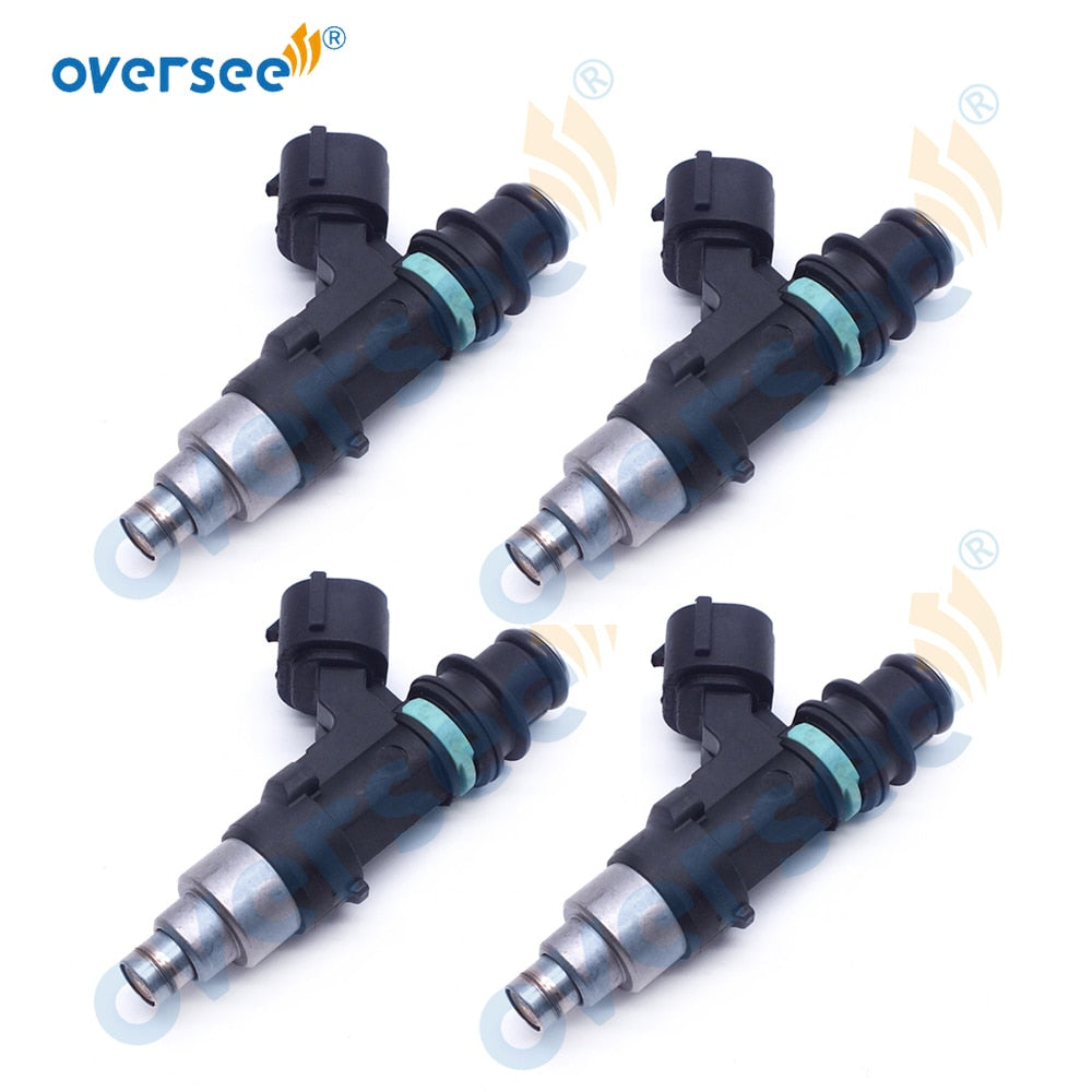 OVERSEE 4pcs/set Fuel Injector 15710-82K50 for 2015 Suzuki Outboard Motor DF 90 Boat Engine Parts