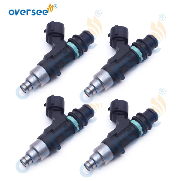 OVERSEE 4pcs/set Fuel Injector 15710-82K50 for 2015 Suzuki Outboard Motor DF 90 Boat Engine Parts