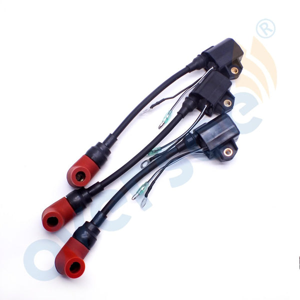 Oversee Outboard 3Pcs 6R3-85570-01 Ignition Coil with cap Assy for Yamaha L 100HP 150 175 200 225HP 6R3-85570-00