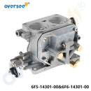 Topreal 6F5-14301-00 6F6-14301-00-00 Conjunto de carburador para Yamaha 40HP J fueraborda de 2 tiempos
