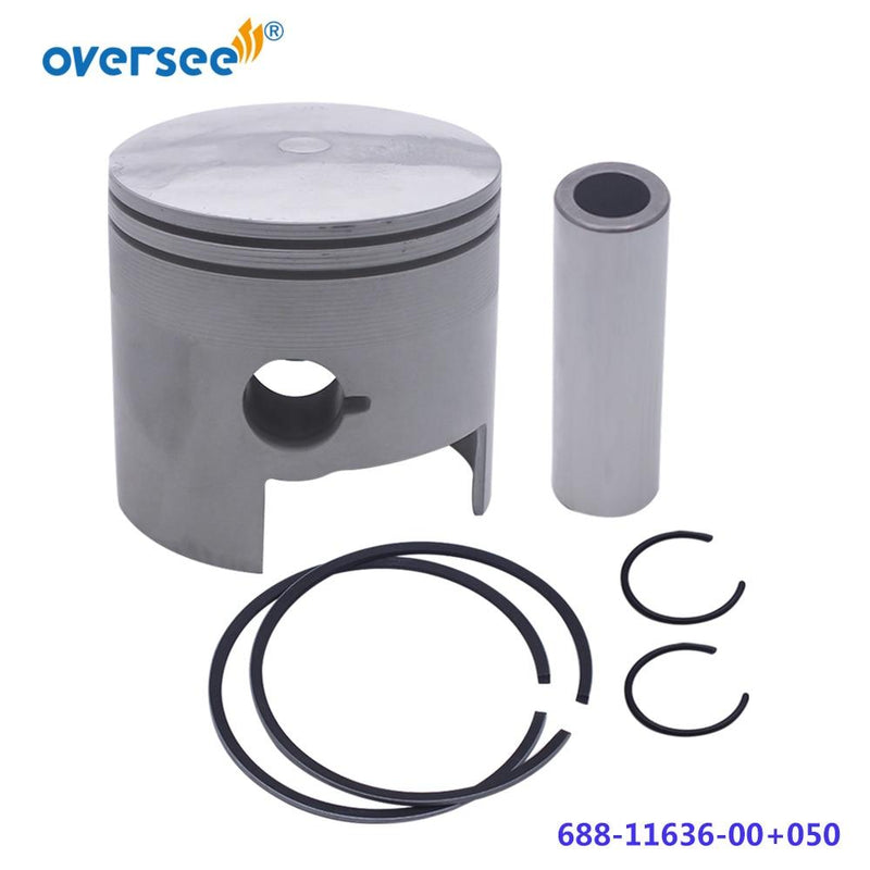 688-11636 Piston Kit 688-11605 Piston Ring +050 For Yamaha Outboard Motor 2T 75HP 85HP 90HP Parsun T85 Oversize 050 | oversee marine