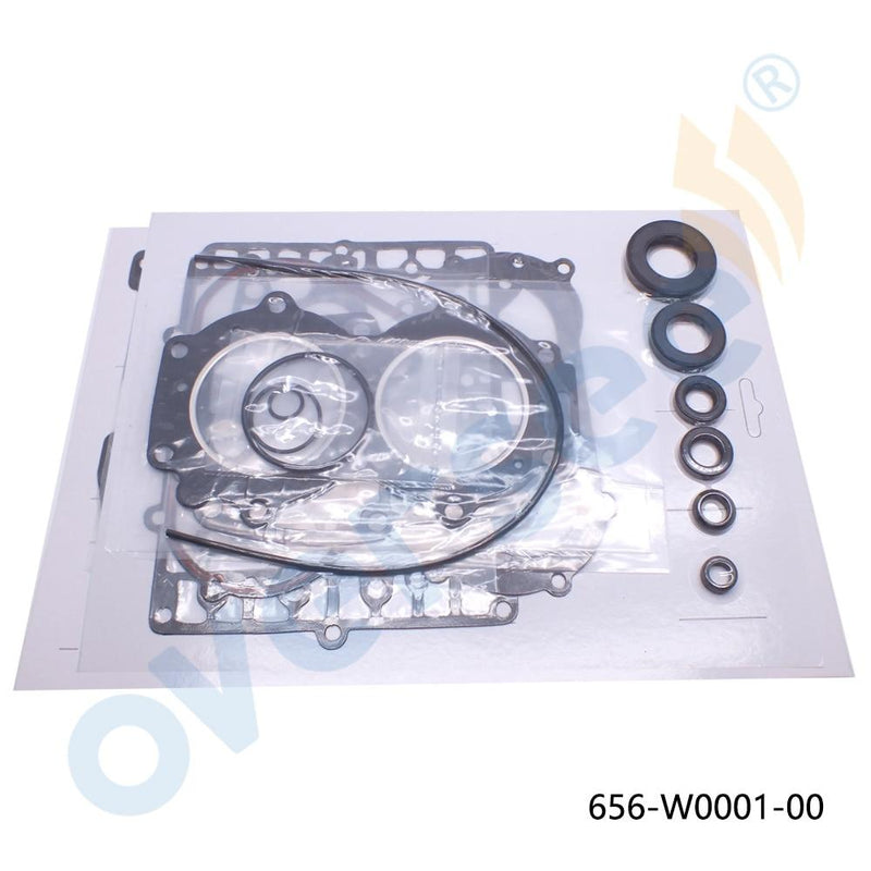 Oversee Marine 656-W0001-00 Gasket Kit Set Replacement For Yamaha 2 Cyl 25 HP Outboard Engine Top Real