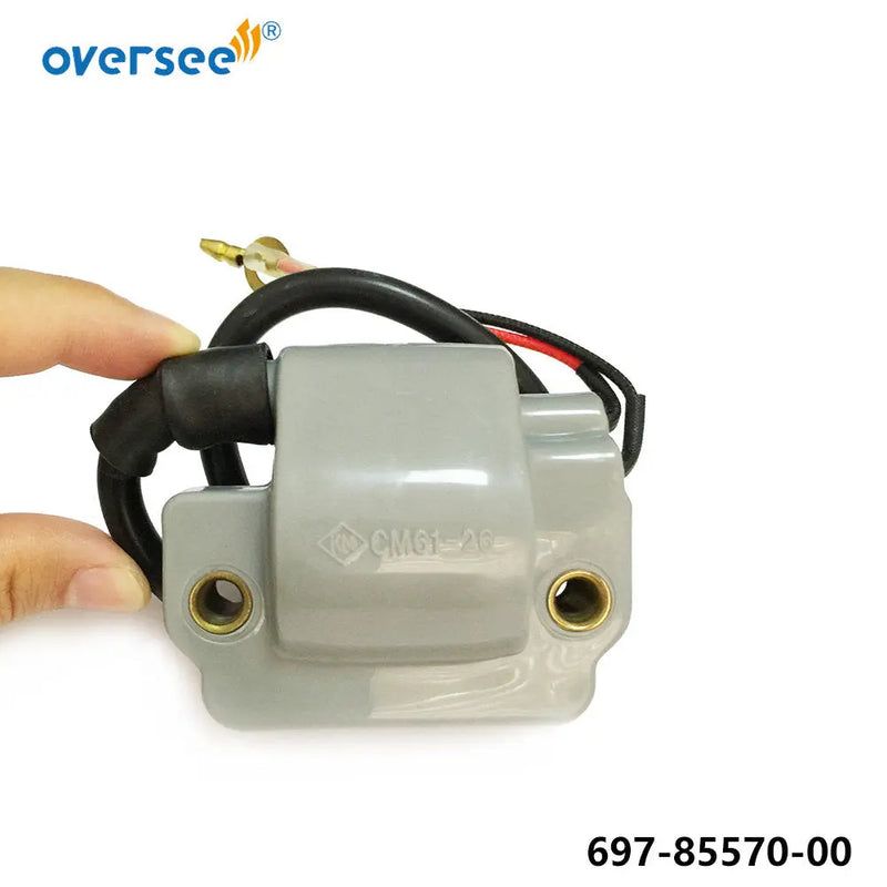 Oversee Marine 697-85570-00; 697-85570-10  Ignition Coil Replacement For Yamaha 48HP 55HP 2 Stroke Old Type Motor Outboard Engine Top Real