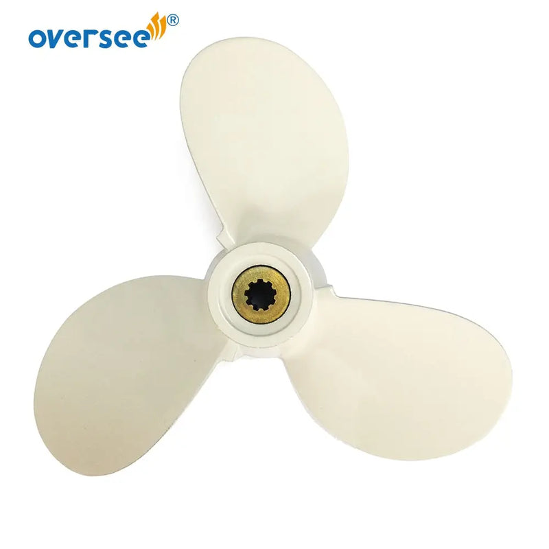 Oversee Marine 6E0-45941-01-EL Aluminium Propeller 3X7 1/2X8 Replacement For Yamaha 4HP 5HP 2 Stroke Outboard Engine Top Real