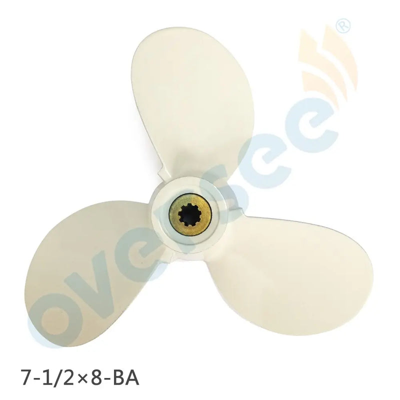 Oversee Marine 6E0-45941-01-EL Aluminium Propeller 3X7 1/2X8 Replacement For Yamaha 4HP 5HP 2 Stroke Outboard Engine Top Real