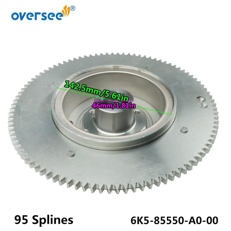 Oversee Marine 6K5-85550-A0-00 Flywheel Rotor Replacement For Yamaha 60HP 70HP 2 Stroke Outboard Engine Top Real