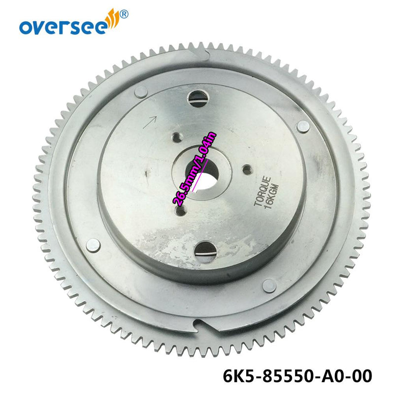 Oversee Marine 6K5-85550-A0-00 Flywheel Rotor Replacement For Yamaha 60HP 70HP 2 Stroke Outboard Engine Top Real